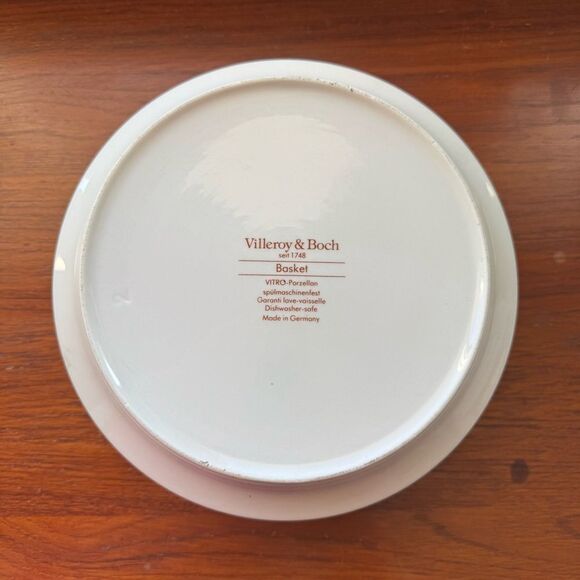 Vintage Villeroy & Boch Fruit Basket Bowl Design with Yellow Rim Made in Germany - Picture 3 of 7